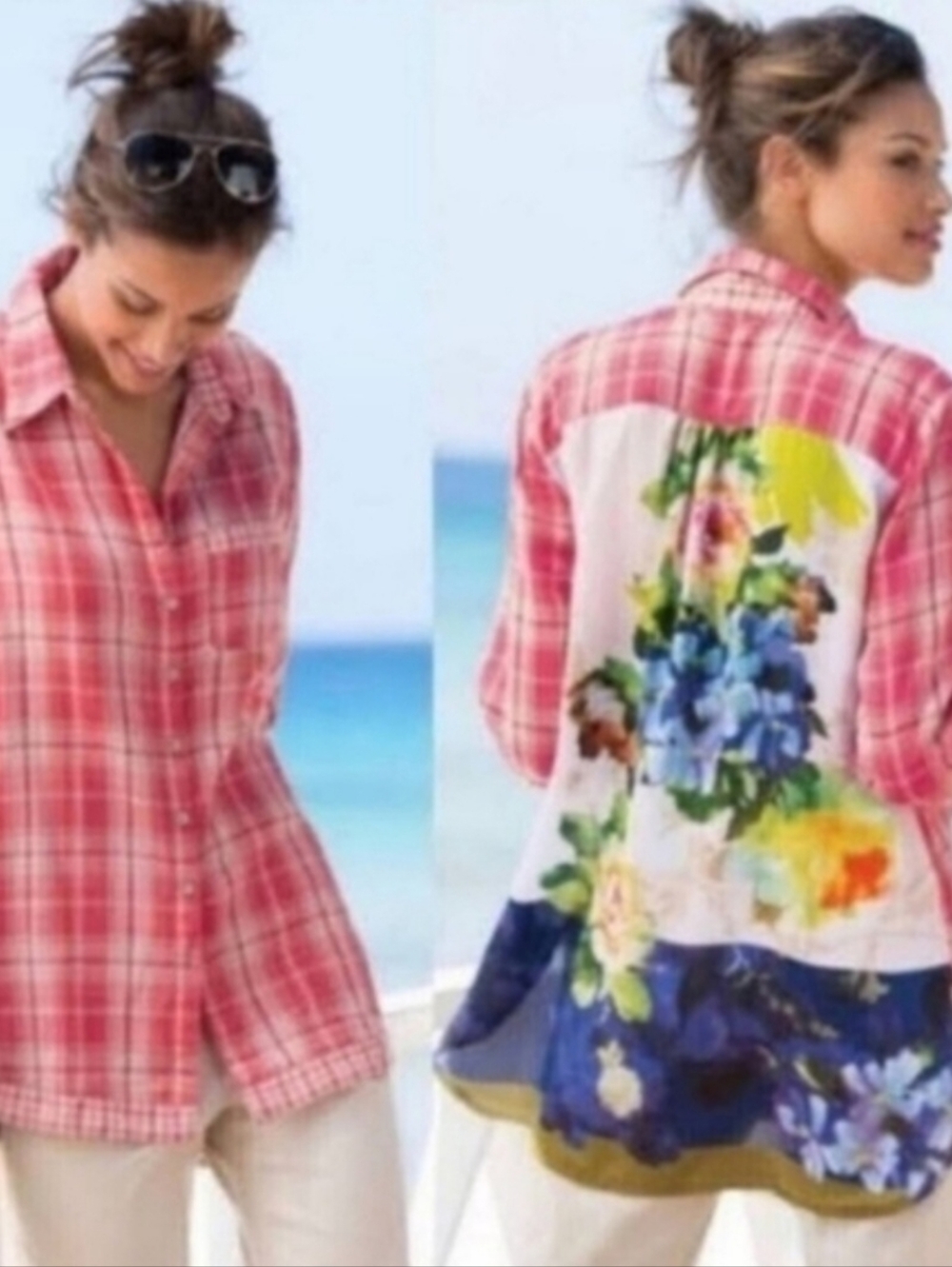 Soft Surroundings Mixed Pattern Button Down 1X